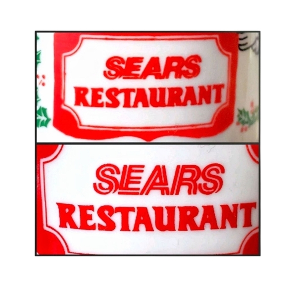 Vintage Sears Restaurant Christmas Mugs: Santa & Max Coffee Logo - Picture 7 of 10